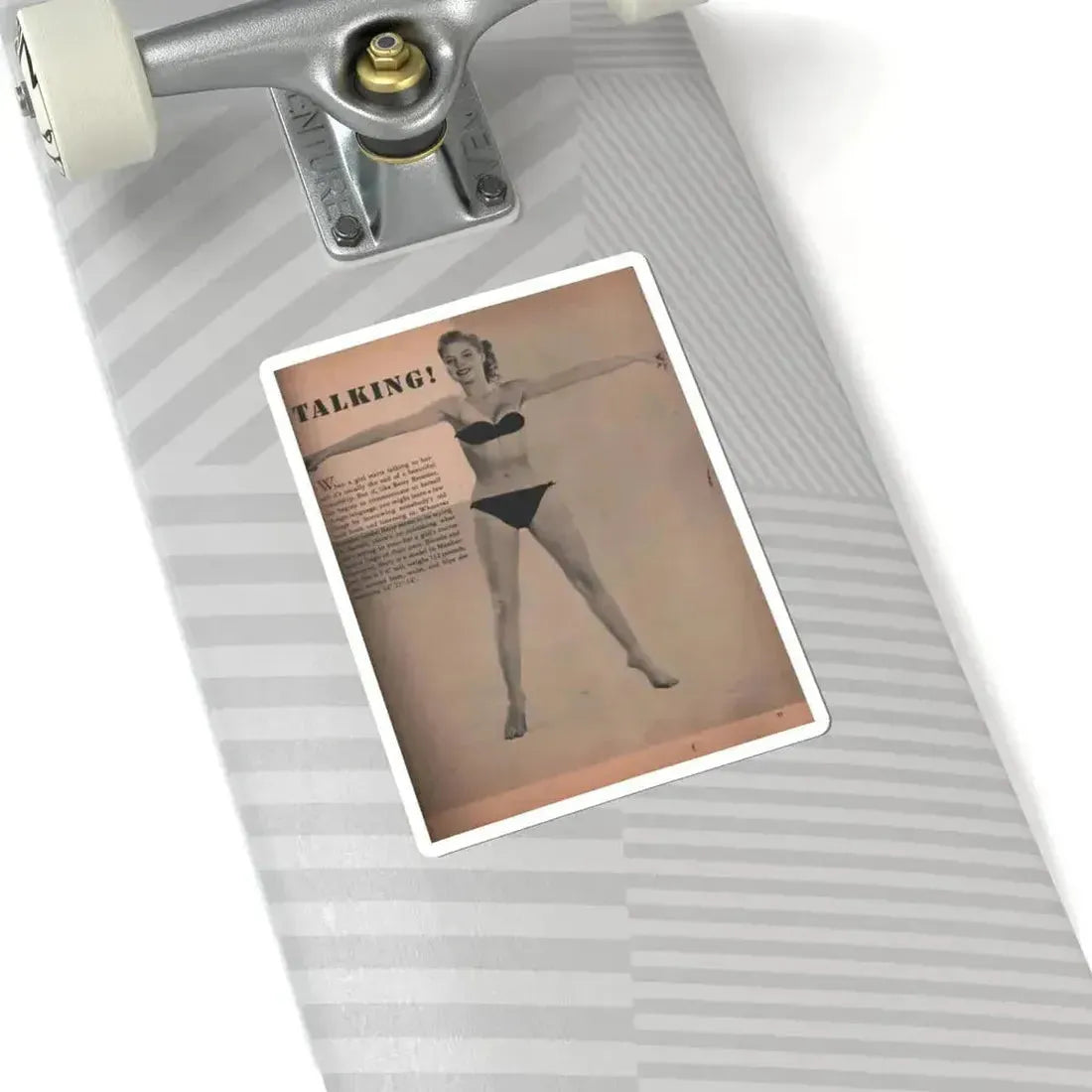 Betty Brosmer #165 - Cover Girls Models Jan. '53 - 1 B&W Photo (Vintage Female Icon) STICKER Vinyl Kiss-Cut Decal - The Sticker Space