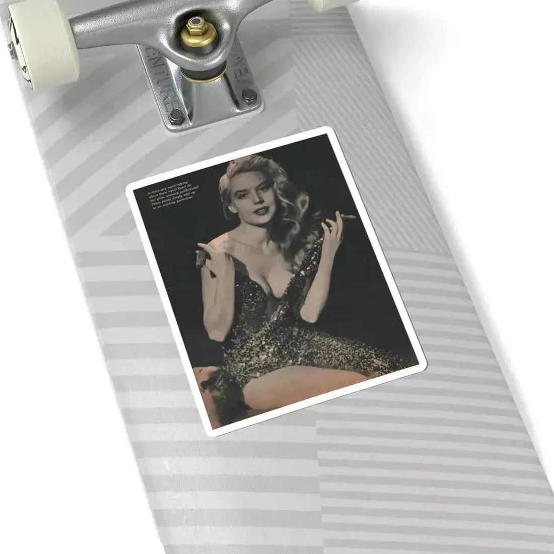 Betty Brosmer #167 - Gala Mag. Jan. '53 - 1 B&W Photos & Caption (Vintage Female Icon) STICKER Vinyl Kiss-Cut Decal - The Sticker Space