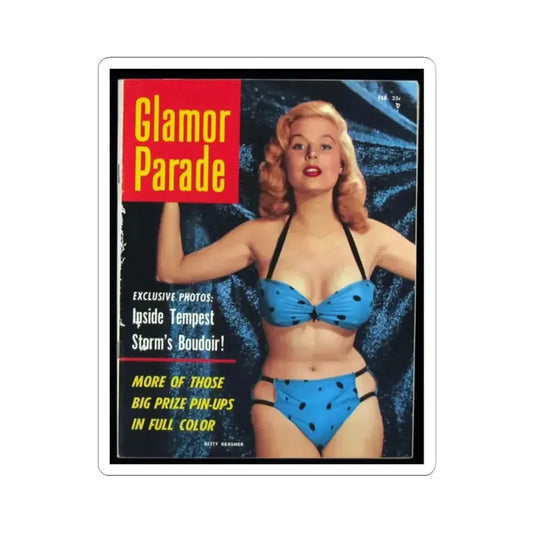 Betty Brosmer #172 - Mag. Cover (Vintage Female Icon) STICKER Vinyl Kiss-Cut Decal 2 Inch White - The Sticker Space