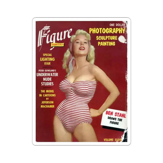 Betty Brosmer #183 - Mag. Cover (Vintage Female Icon) STICKER Vinyl Kiss-Cut Decal 2 Inch White - The Sticker Space