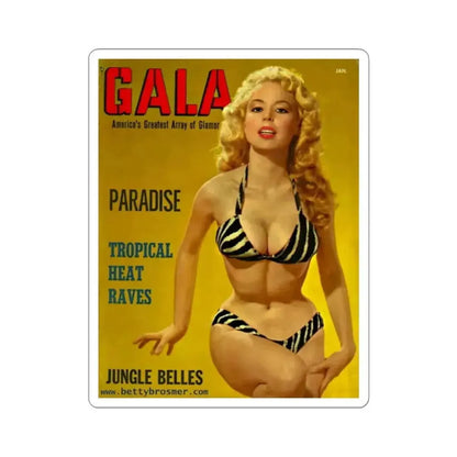 Betty Brosmer #199 - Mag. Cover (Vintage Female Icon) STICKER Vinyl Kiss-Cut Decal 3 Inch White - The Sticker Space