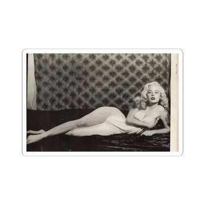Betty Brosmer #239 - Index has 1 B&W Photo of Betty from Jem Mag. Vol. 1 #01 Nov. '56 (Vintage Female Icon) STICKER Vinyl Kiss-Cut Decal 2 Inch White - The Sticker Space