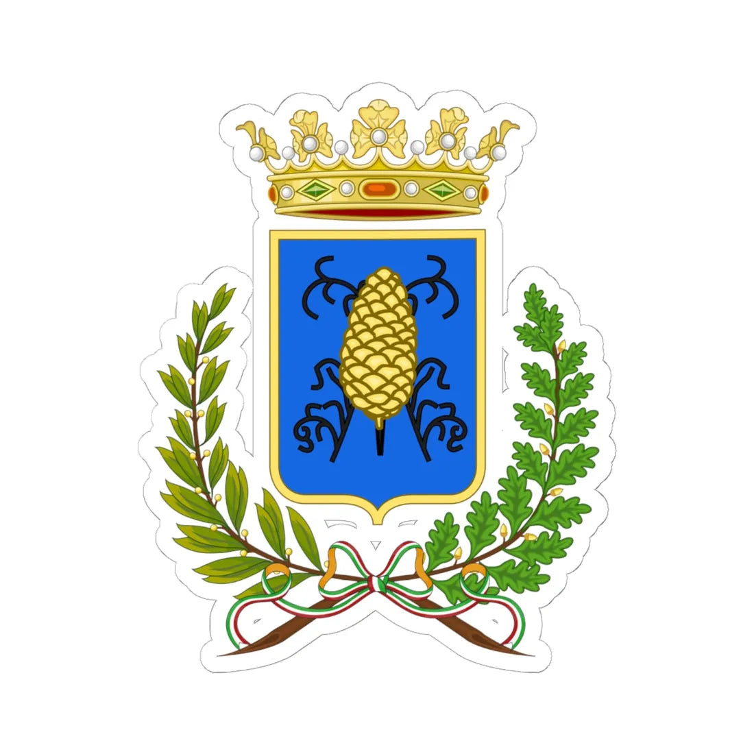 Beverino-Stemma (Italy) (Coat of Arms) STICKER Vinyl Kiss-Cut Decal 6 Inch White - The Sticker Space