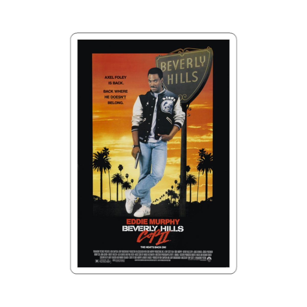 Beverly Hills Cop II 1987 Movie Poster STICKER Vinyl Die-Cut Decal-White-The Sticker Space