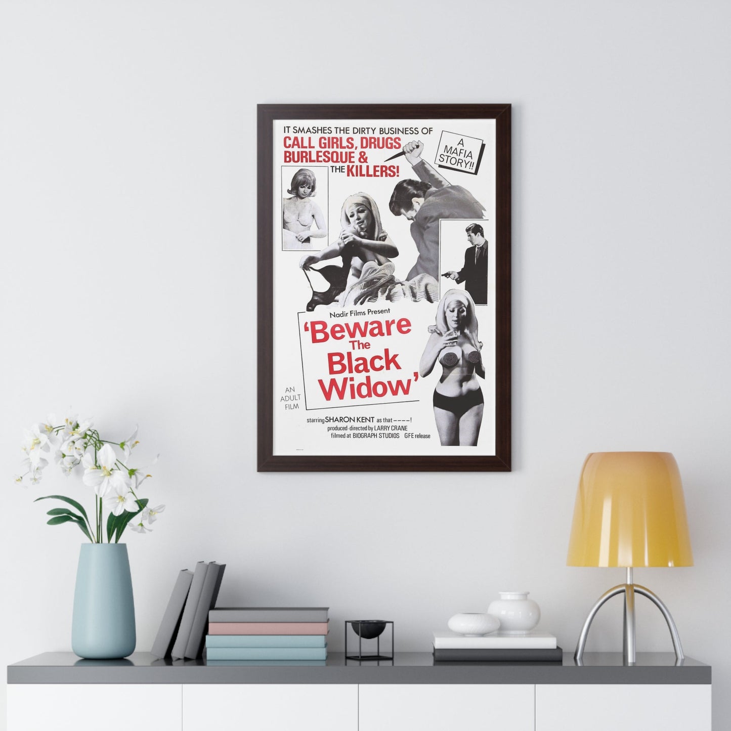 BEWARE THE BLACK WIDOW 1968 - Framed Movie Poster-The Sticker Space