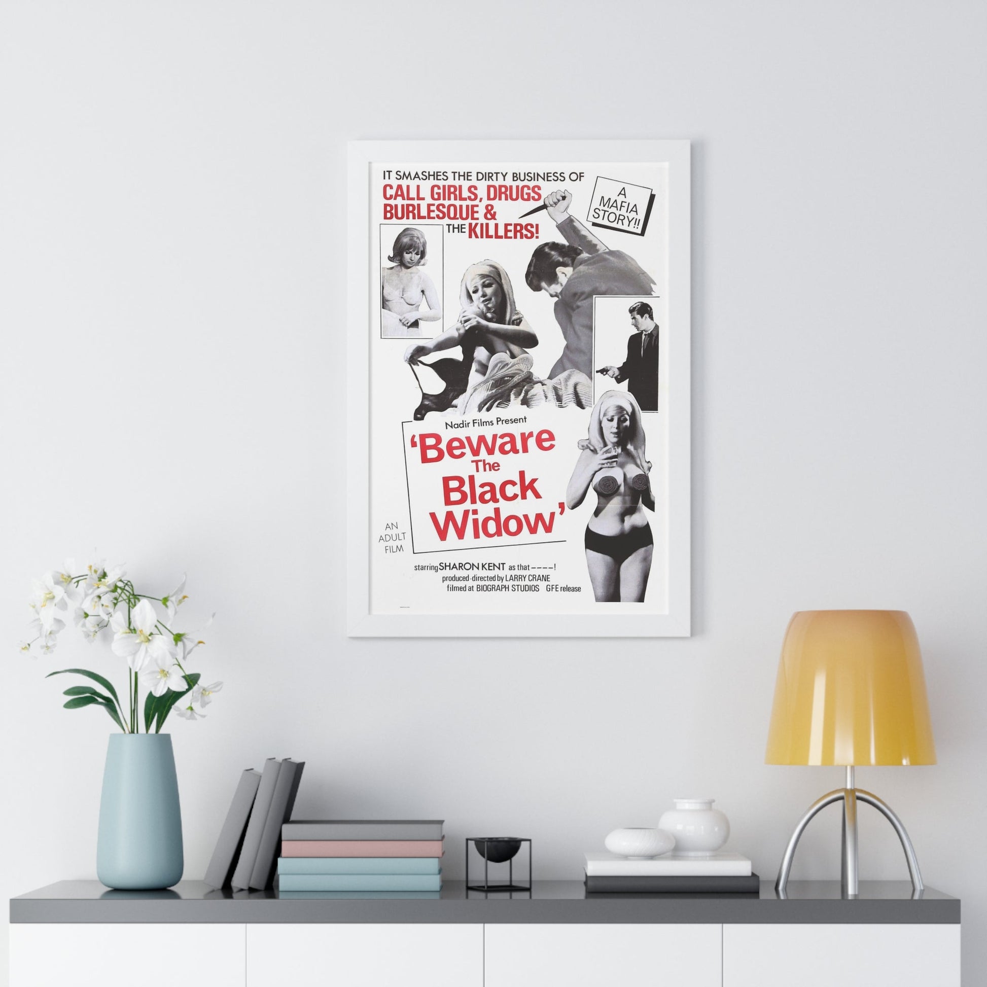 BEWARE THE BLACK WIDOW 1968 - Framed Movie Poster-The Sticker Space