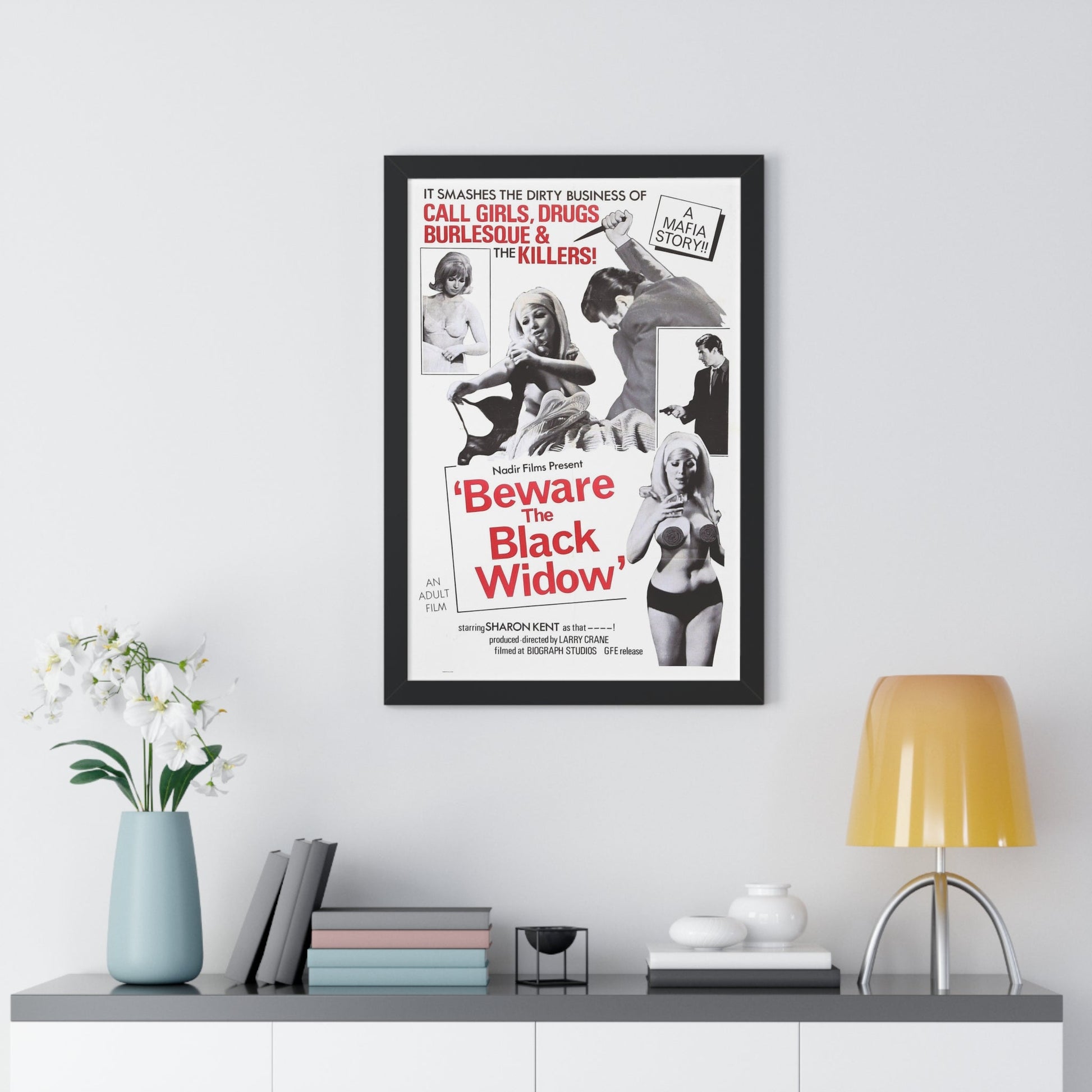 BEWARE THE BLACK WIDOW 1968 - Framed Movie Poster-The Sticker Space