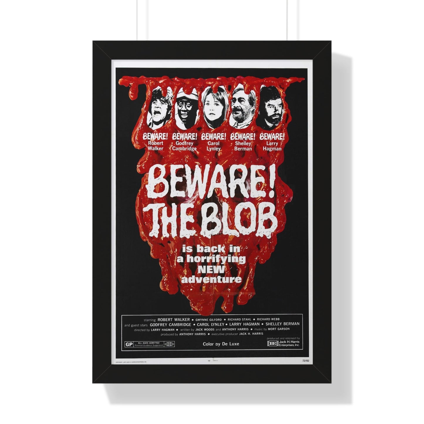 BEWARE! THE BLOB 1972 - Framed Movie Poster-16″ x 24″-The Sticker Space