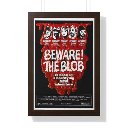 BEWARE! THE BLOB 1972 - Framed Movie Poster 16″ x 24″ Walnut - The Sticker Space
