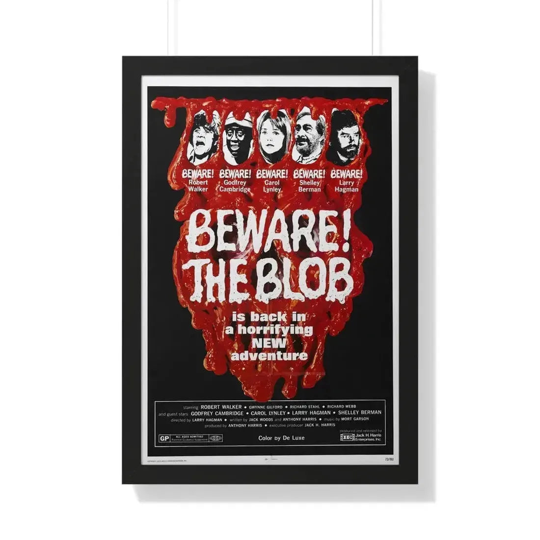 BEWARE! THE BLOB 1972 - Framed Movie Poster - The Sticker Space