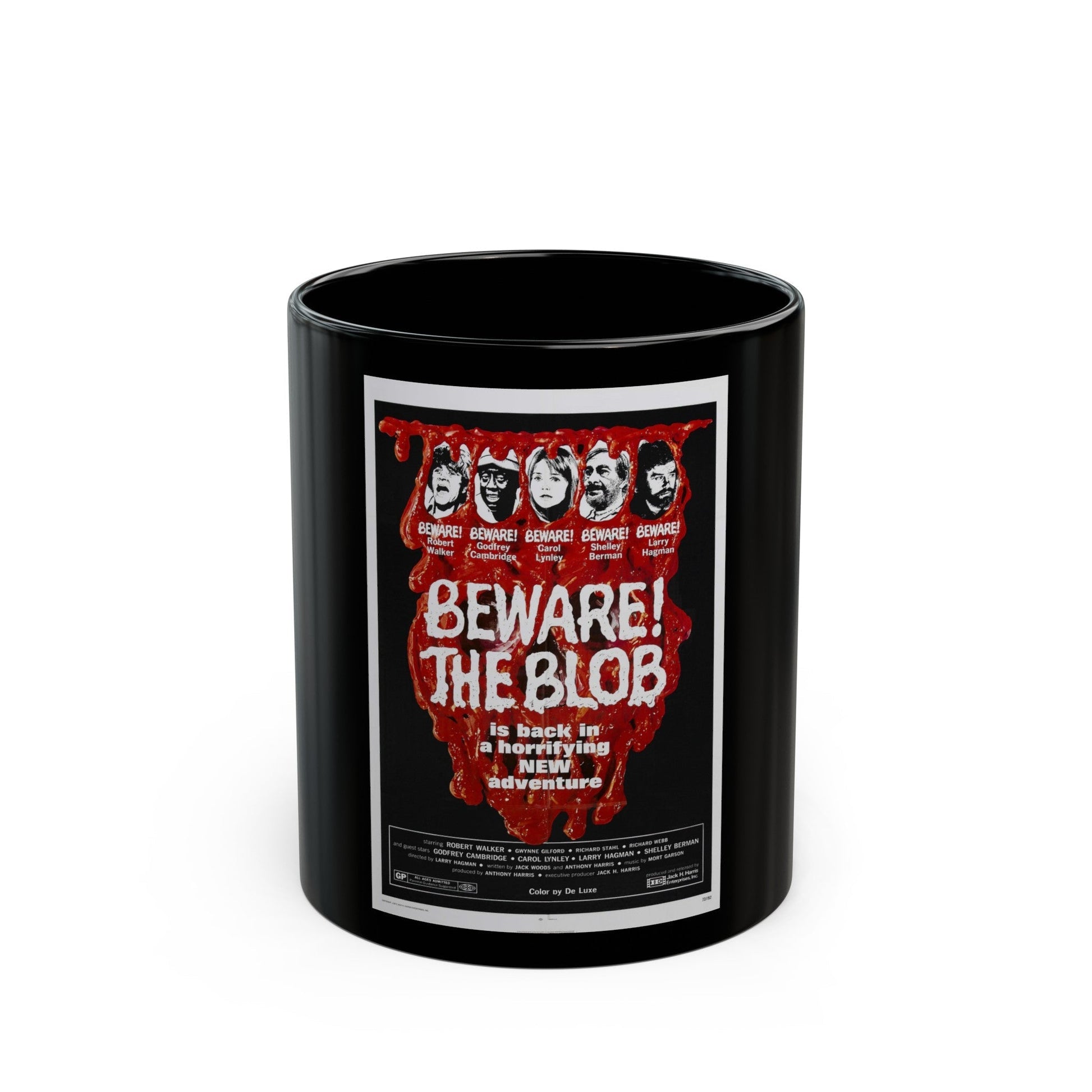 BEWARE! THE BLOB 1972 Movie Poster - Black Coffee Mug-11oz-The Sticker Space