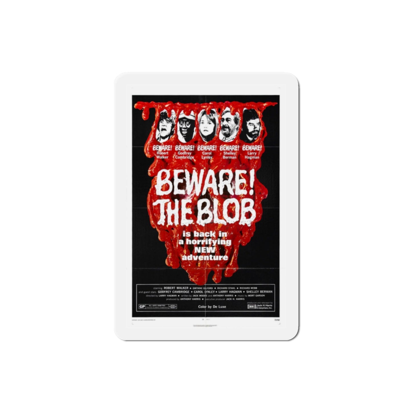 Beware! The Blob 1972 Movie Poster Die-Cut Magnet-2 Inch-The Sticker Space