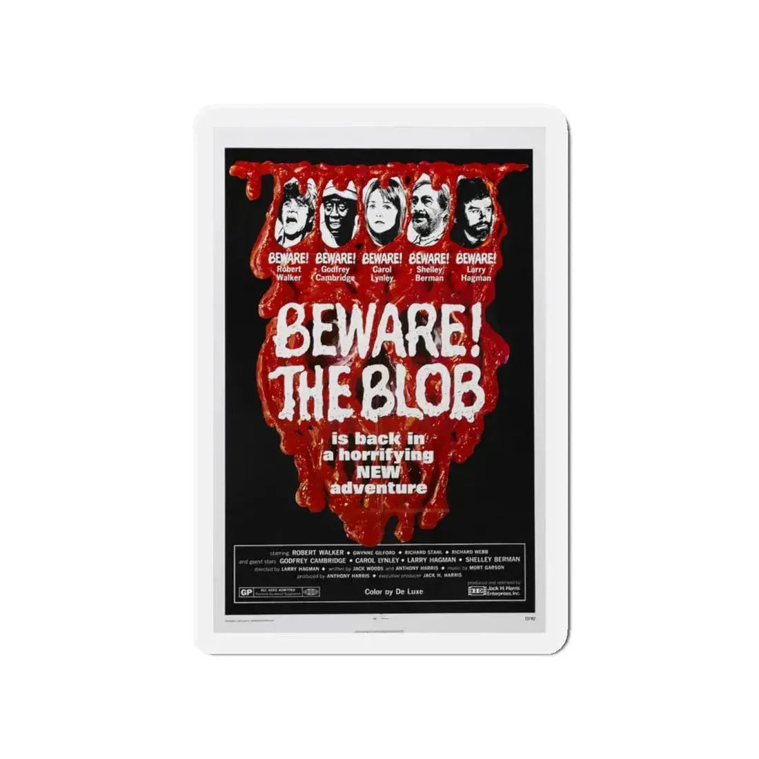 BEWARE! THE BLOB 1972 Movie Poster - Refrigerator Magnet 4 Inch - The Sticker Space