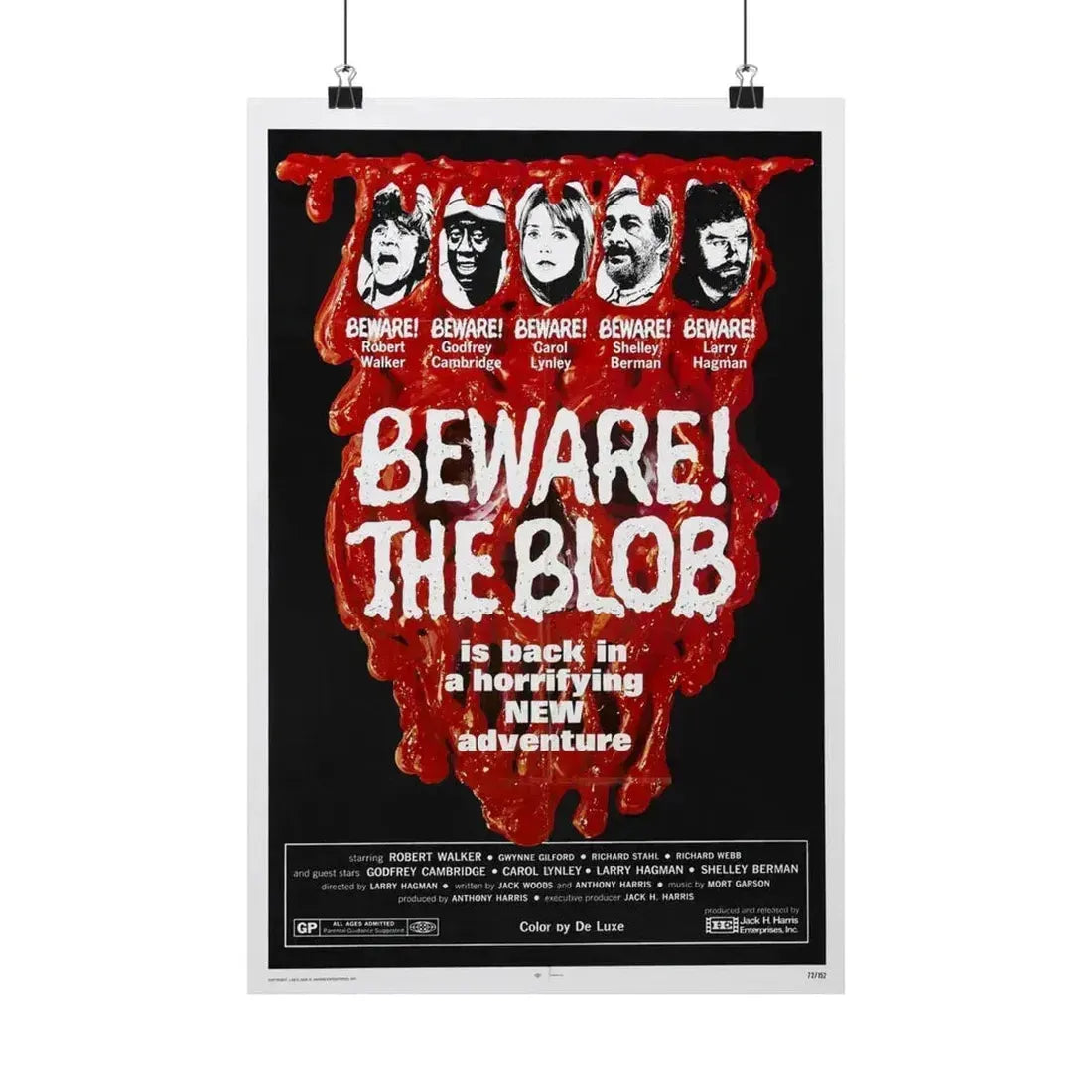 BEWARE! THE BLOB 1972 - Paper Movie Poster 12″ x 18″ Matte - The Sticker Space