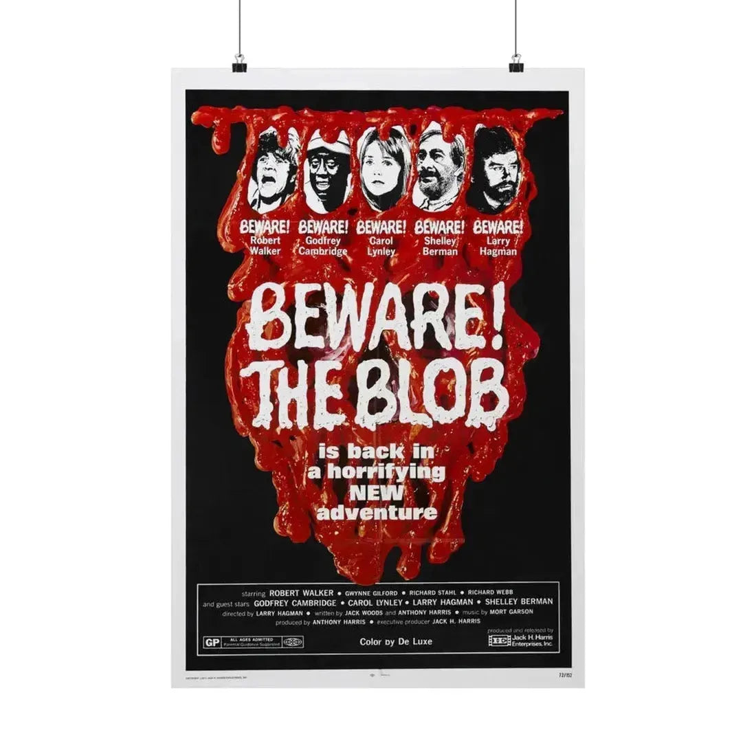 BEWARE! THE BLOB 1972 - Paper Movie Poster 20″ x 30″ Matte - The Sticker Space