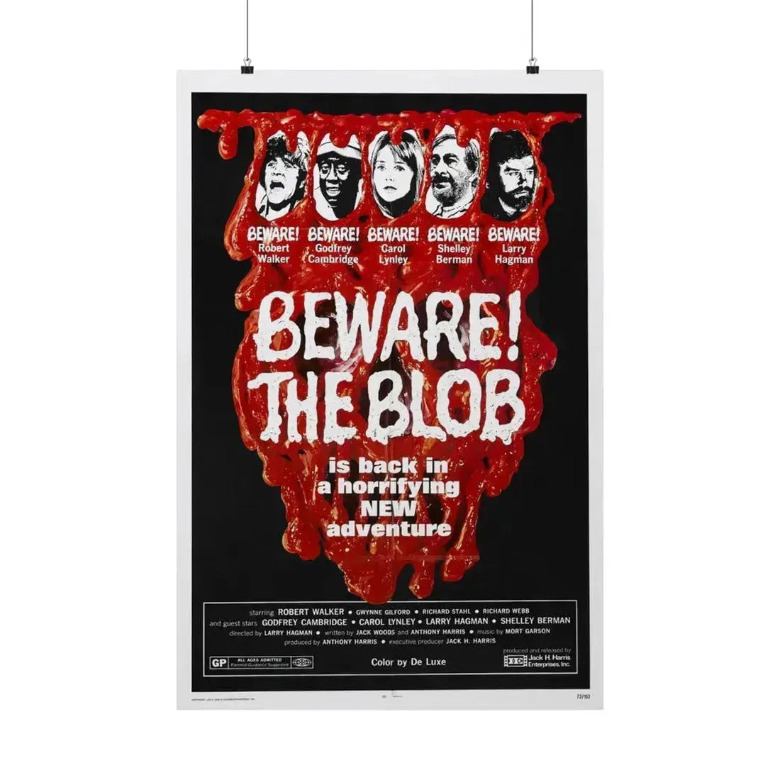 BEWARE! THE BLOB 1972 - Paper Movie Poster 24″ x 36″ Matte - The Sticker Space