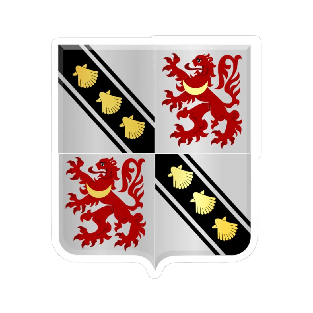 Beyne Heusay wapen (Belgium) (Coat of Arms) STICKER Vinyl Kiss-Cut Decal 3 Inch White - The Sticker Space