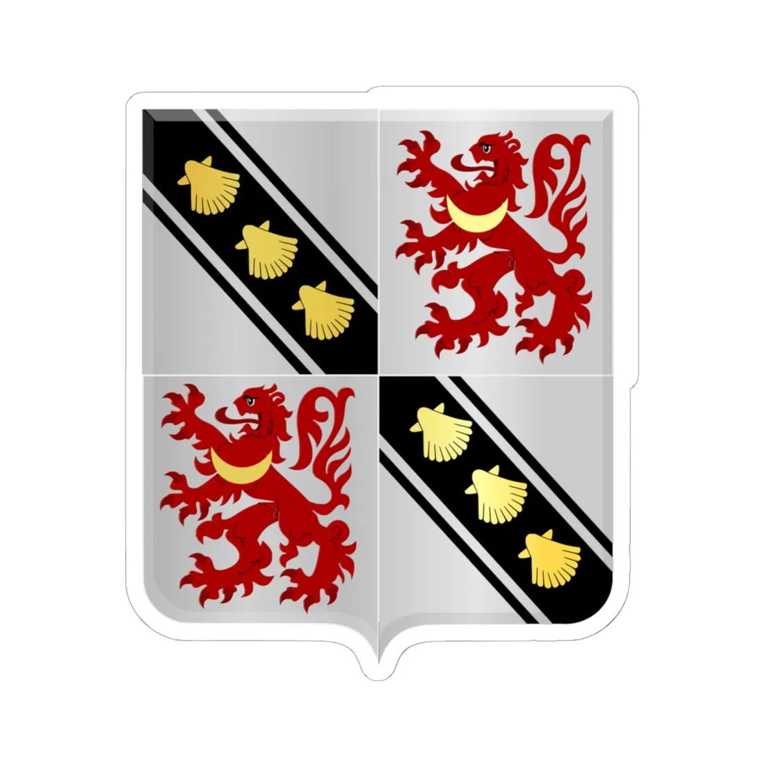 Beyne Heusay wapen (Belgium) (Coat of Arms) STICKER Vinyl Kiss-Cut Decal 6 Inch White - The Sticker Space