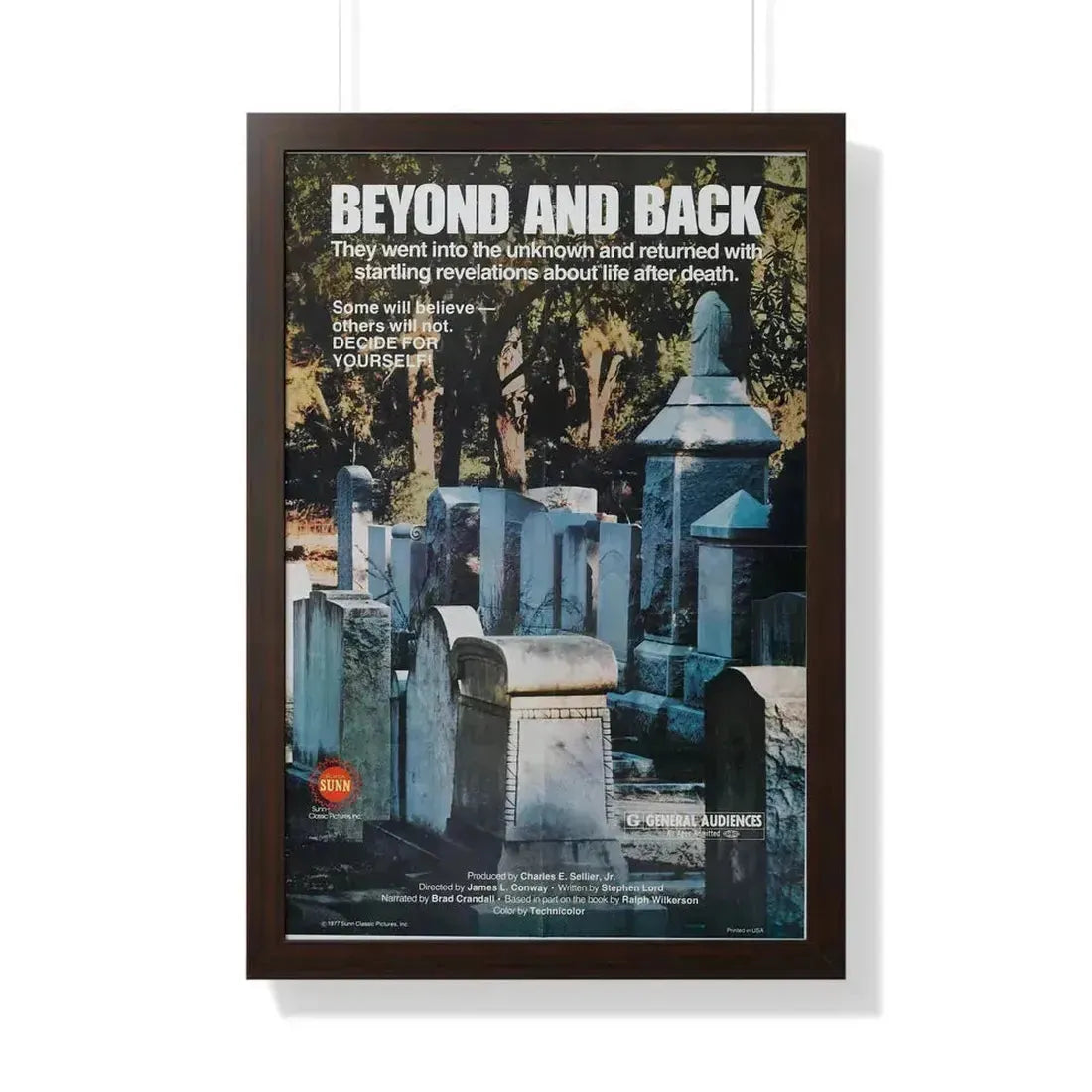 BEYOND AND BACK 1978 - Framed Movie Poster 20" x 30" Walnut - The Sticker Space