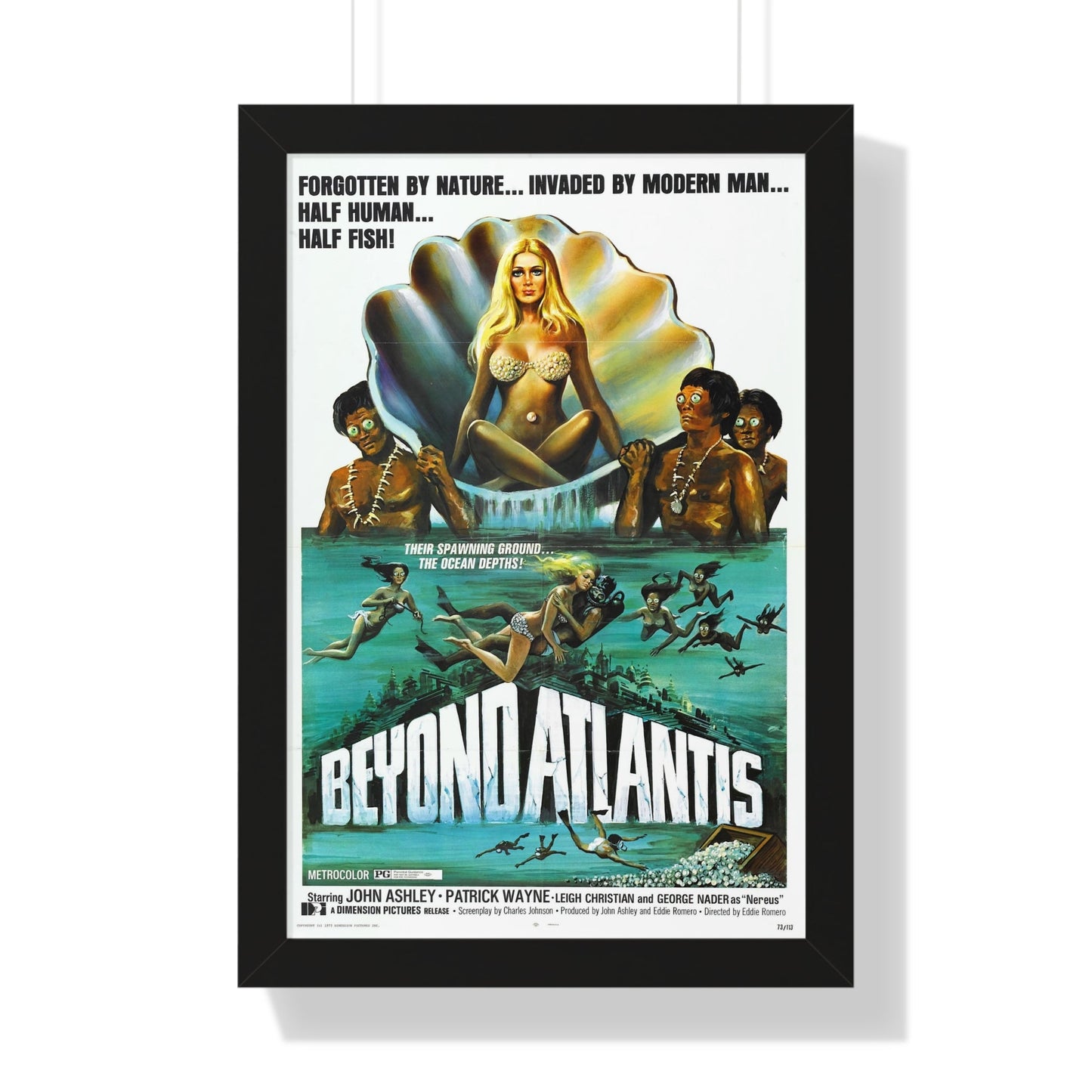 BEYOND ATLANTIS 1973 - Framed Movie Poster-16″ x 24″-The Sticker Space