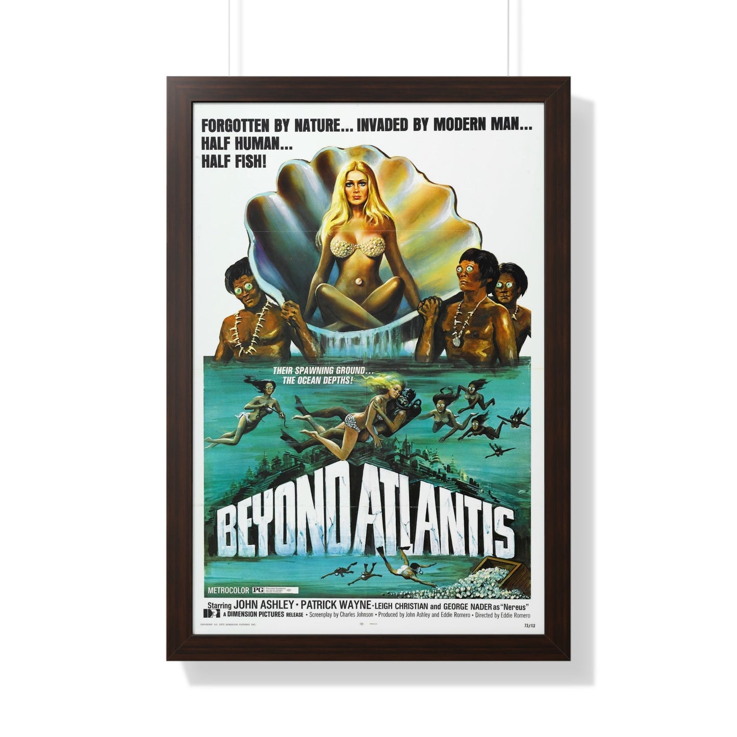 BEYOND ATLANTIS 1973 - Framed Movie Poster-20" x 30"-The Sticker Space