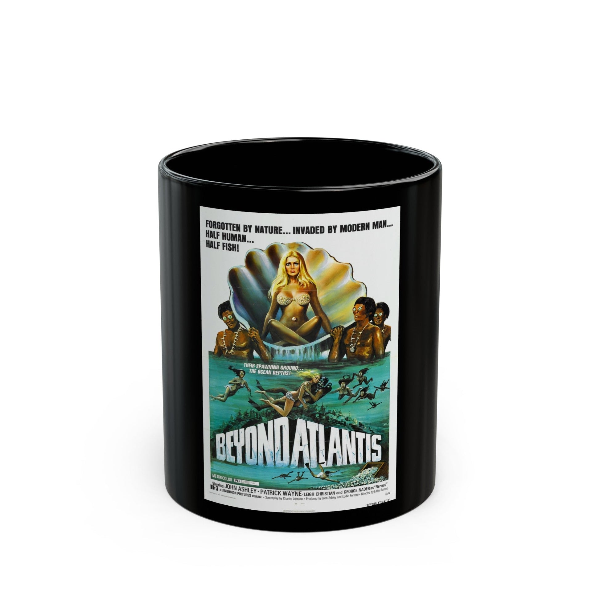 BEYOND ATLANTIS 1973 Movie Poster - Black Coffee Mug-11oz-The Sticker Space