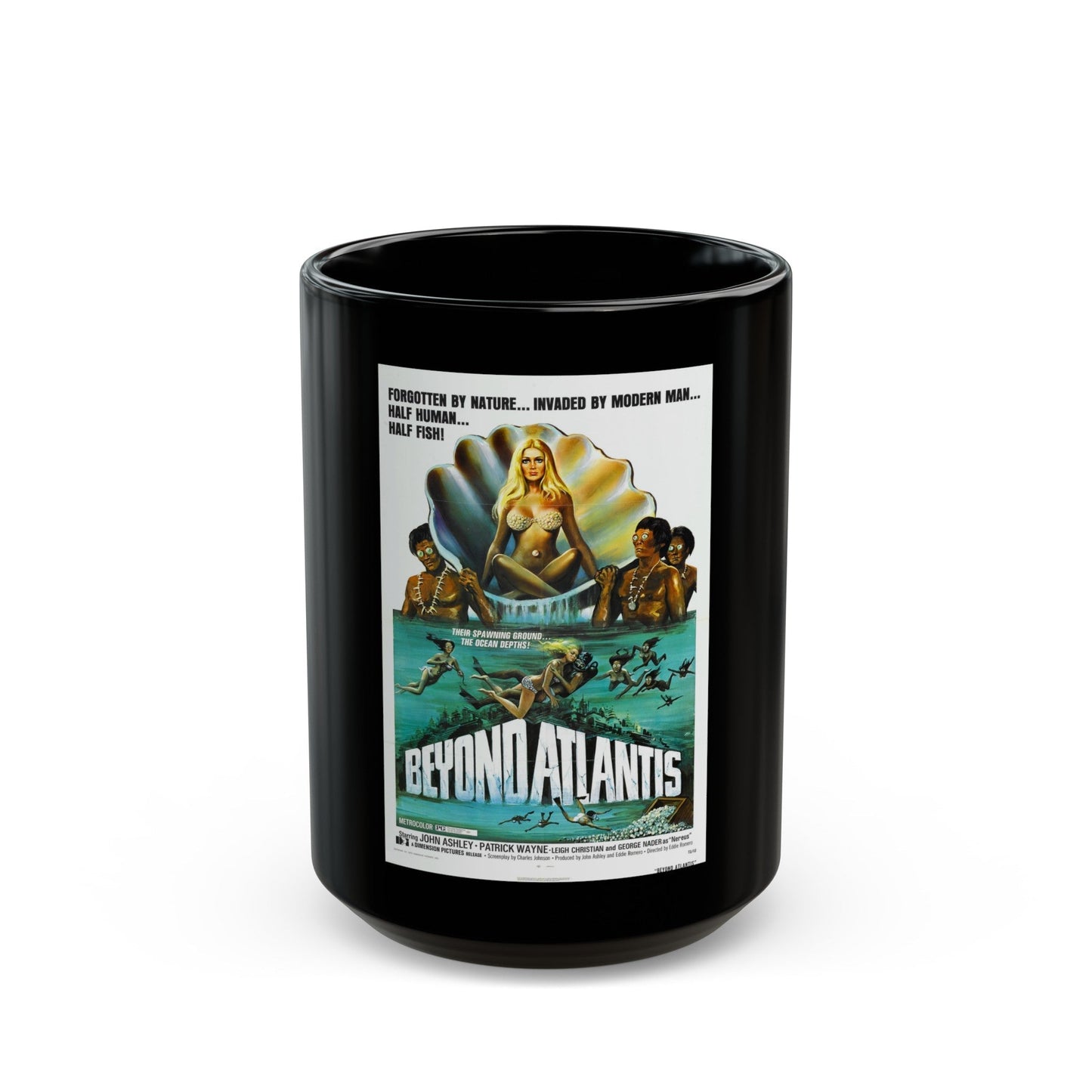 BEYOND ATLANTIS 1973 Movie Poster - Black Coffee Mug-15oz-The Sticker Space