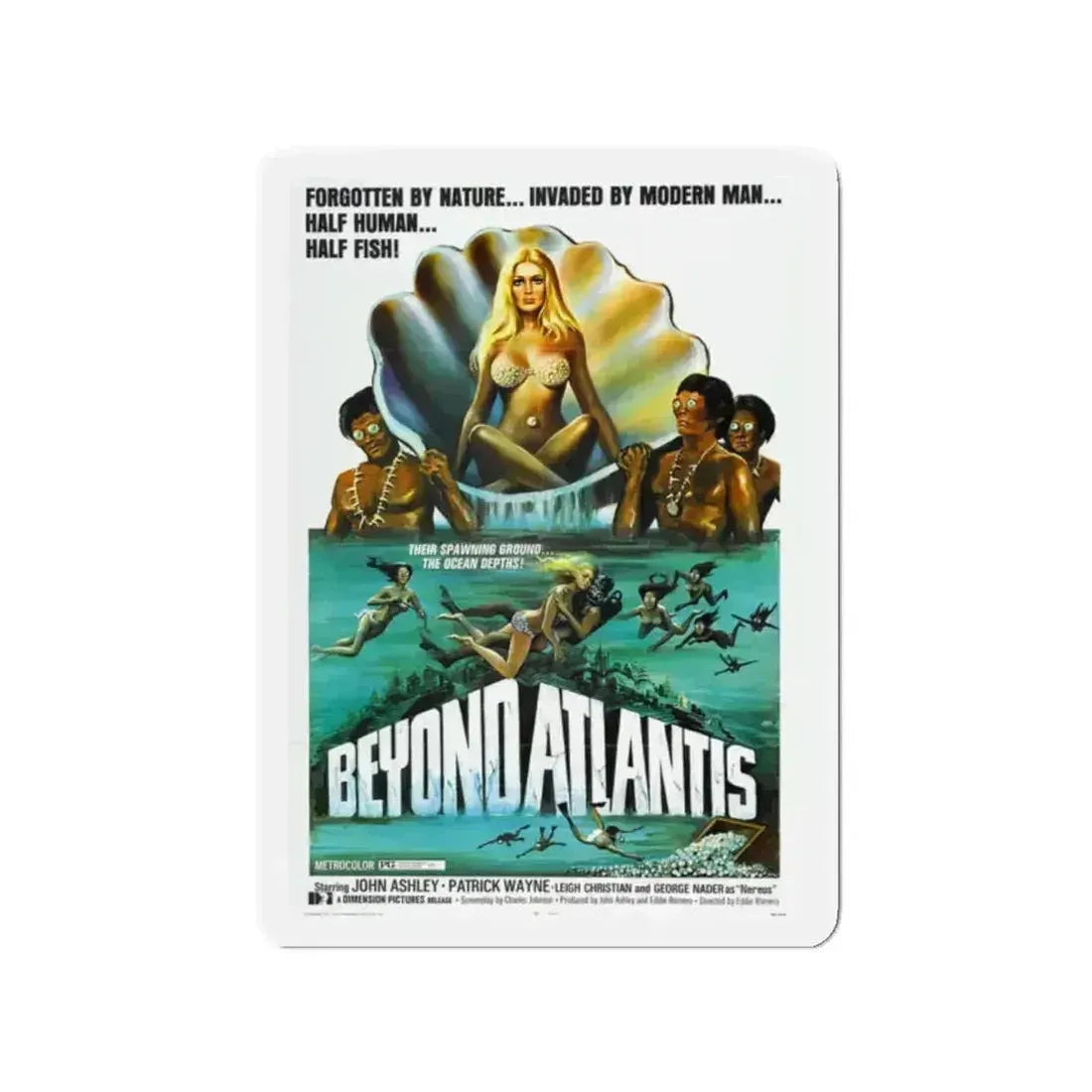 BEYOND ATLANTIS 1973 Movie Poster - Refrigerator Magnet - The Sticker Space