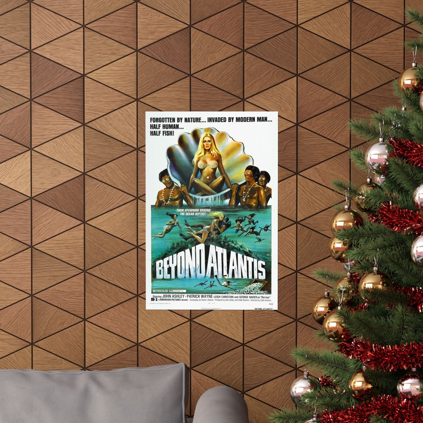 BEYOND ATLANTIS 1973 - Paper Movie Poster-The Sticker Space