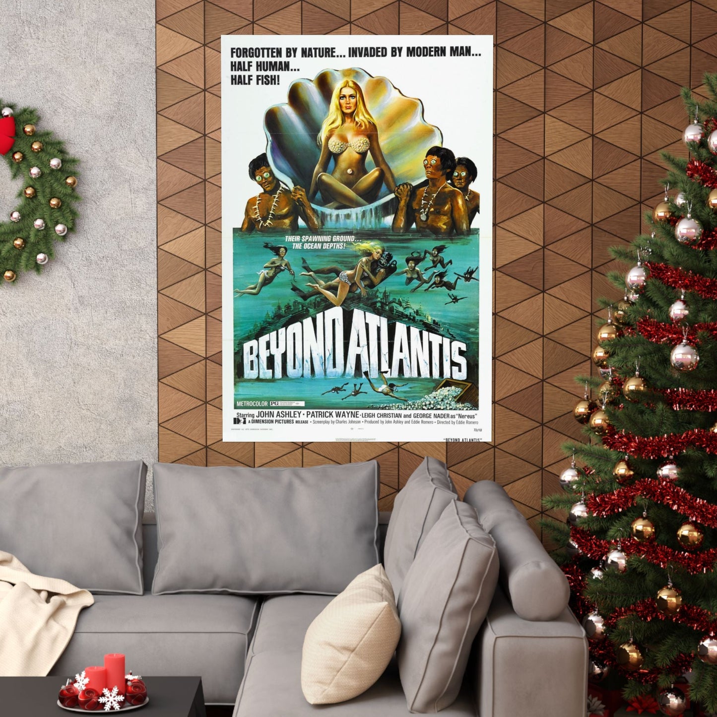 BEYOND ATLANTIS 1973 - Paper Movie Poster-The Sticker Space