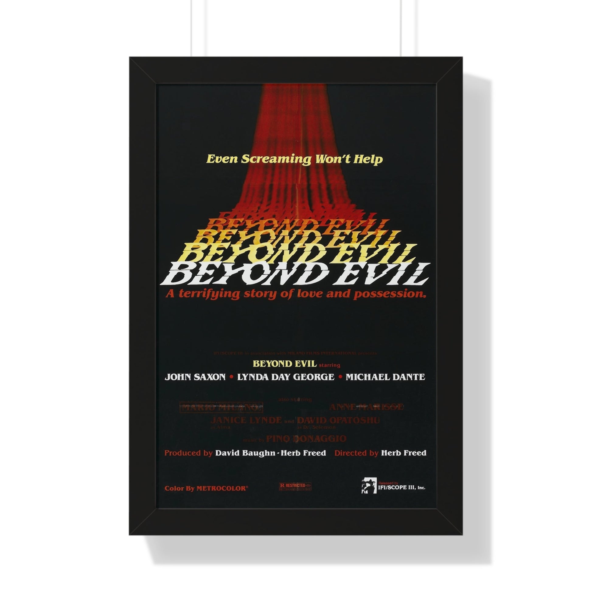 BEYOND EVIL (TEASER) 1980 - Framed Movie Poster-16″ x 24″-The Sticker Space