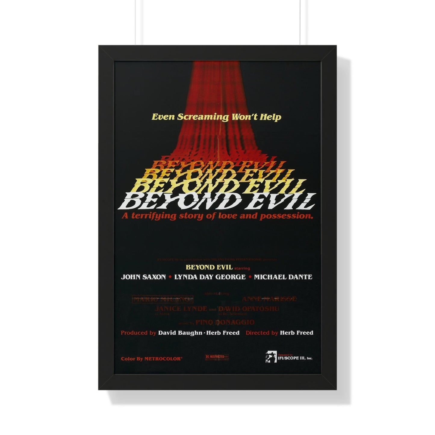 BEYOND EVIL (TEASER) 1980 - Framed Movie Poster-20" x 30"-The Sticker Space