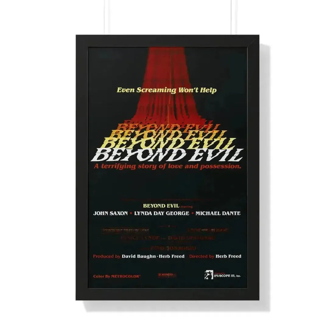 BEYOND EVIL (TEASER) 1980 - Framed Movie Poster 20" x 30" Black - The Sticker Space