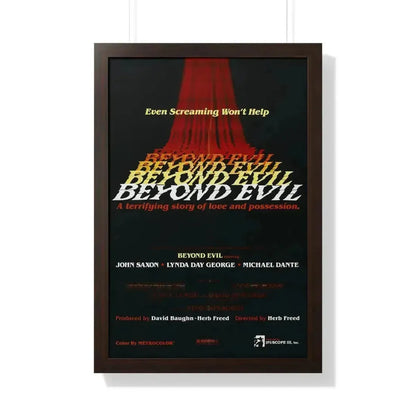 BEYOND EVIL (TEASER) 1980 - Framed Movie Poster 20" x 30" Walnut - The Sticker Space