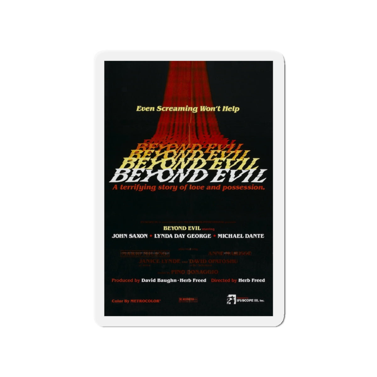 BEYOND EVIL (TEASER) 1980 Movie Poster - Die-Cut Magnet-3" x 3"-The Sticker Space