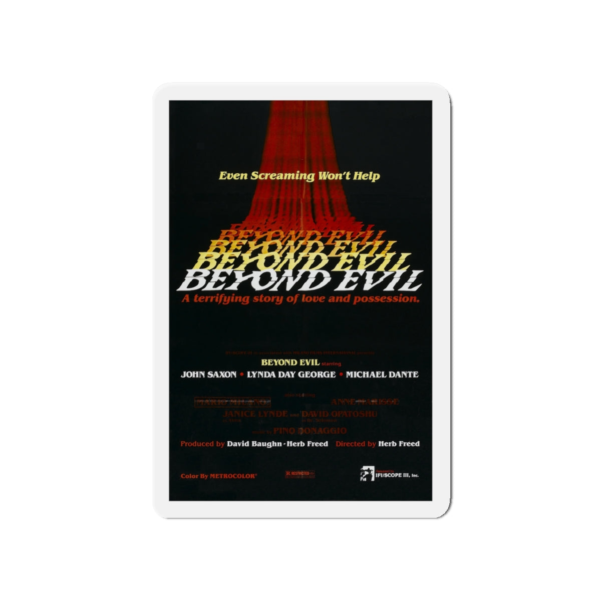 BEYOND EVIL (TEASER) 1980 Movie Poster - Die-Cut Magnet-4" x 4"-The Sticker Space