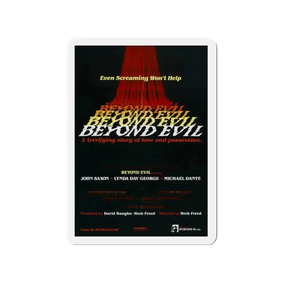 BEYOND EVIL (TEASER) 1980 Movie Poster - Refrigerator Magnet 2 Inch - The Sticker Space