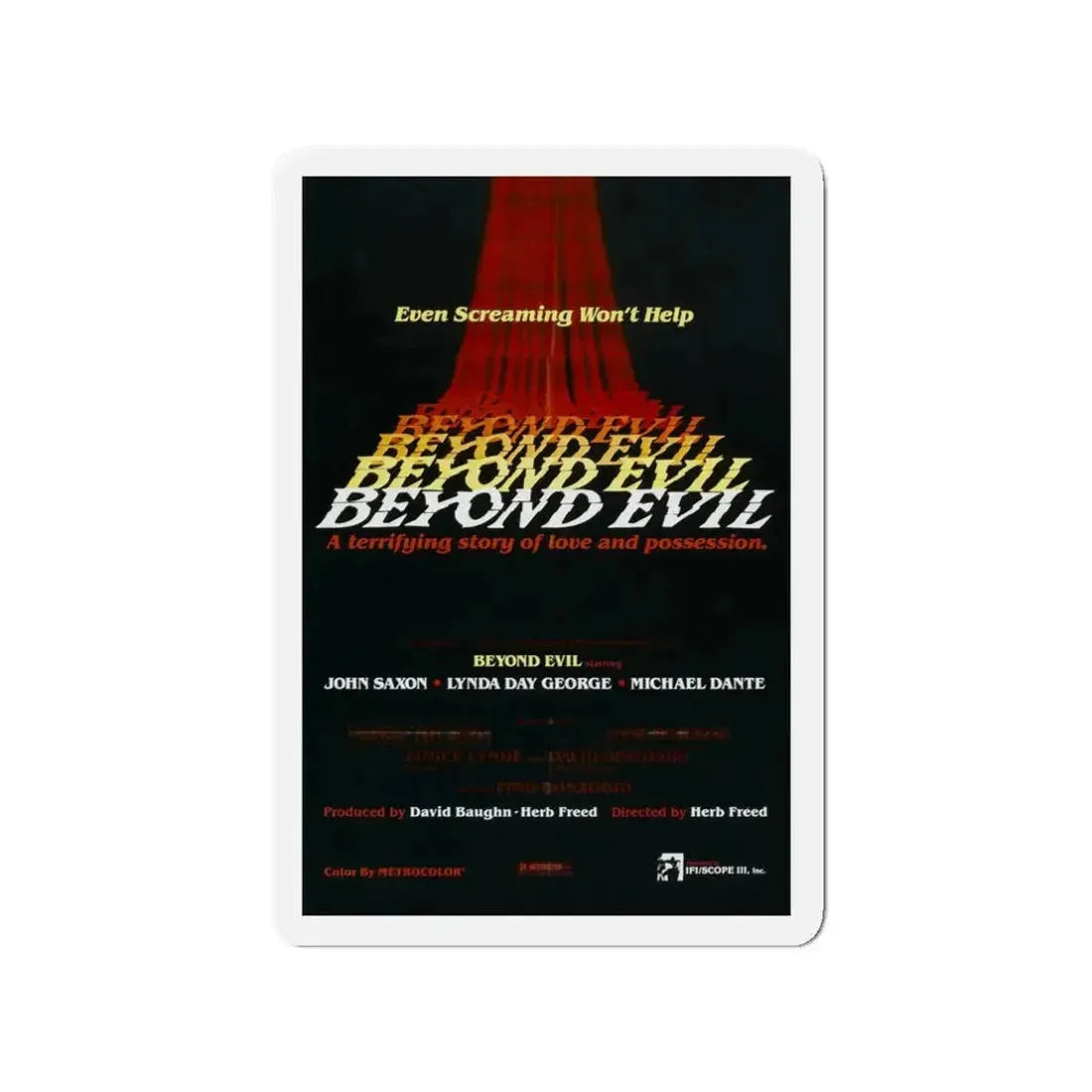 BEYOND EVIL (TEASER) 1980 Movie Poster - Refrigerator Magnet 3 Inch - The Sticker Space