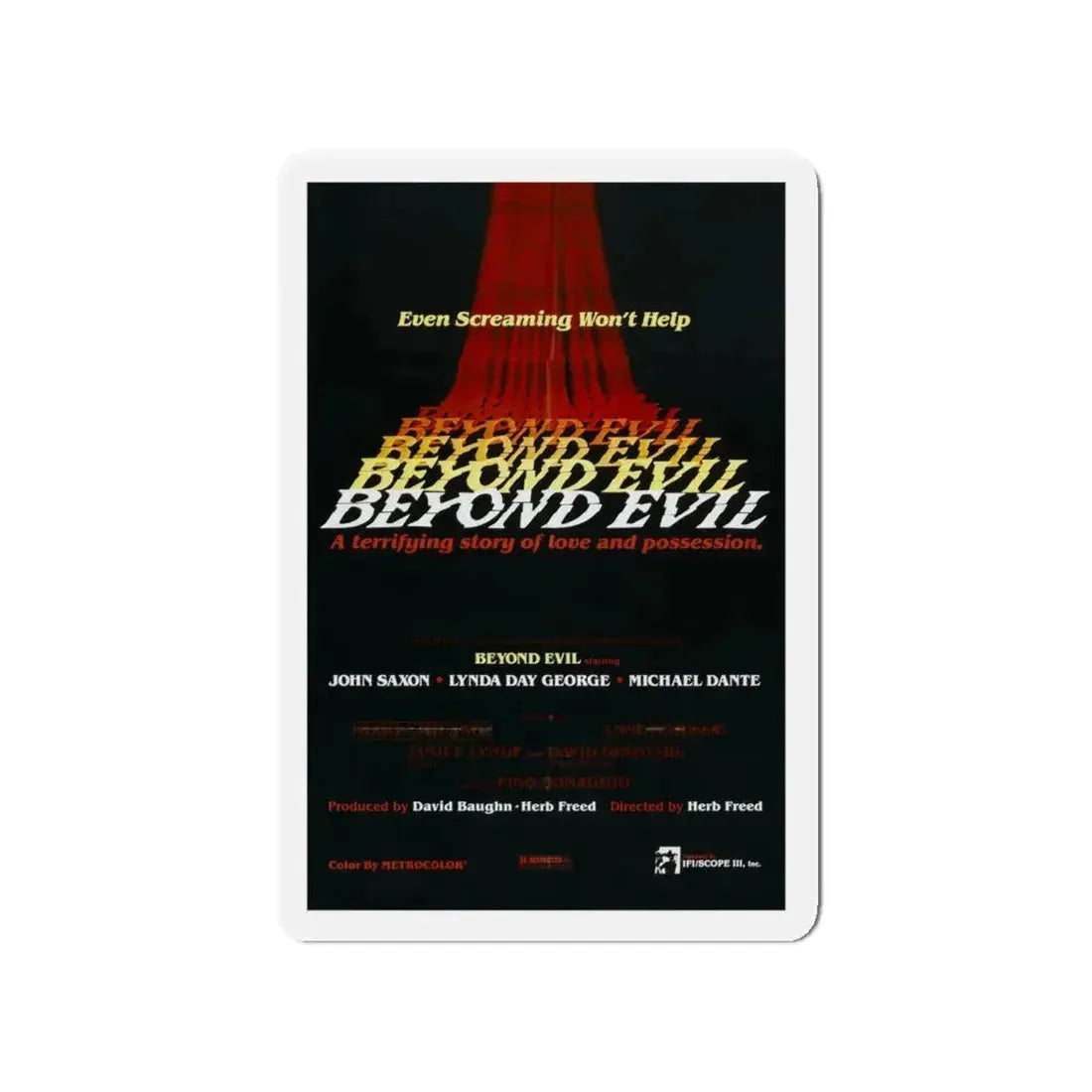 BEYOND EVIL (TEASER) 1980 Movie Poster - Refrigerator Magnet 4 Inch - The Sticker Space