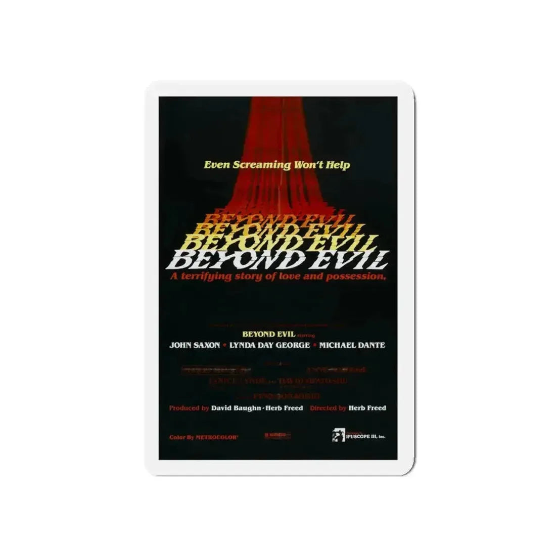BEYOND EVIL (TEASER) 1980 Movie Poster - Refrigerator Magnet 5 Inch - The Sticker Space