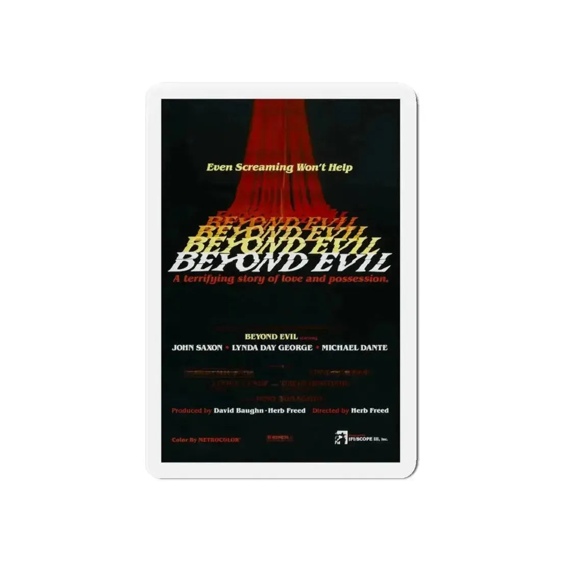 BEYOND EVIL (TEASER) 1980 Movie Poster - Refrigerator Magnet - The Sticker Space