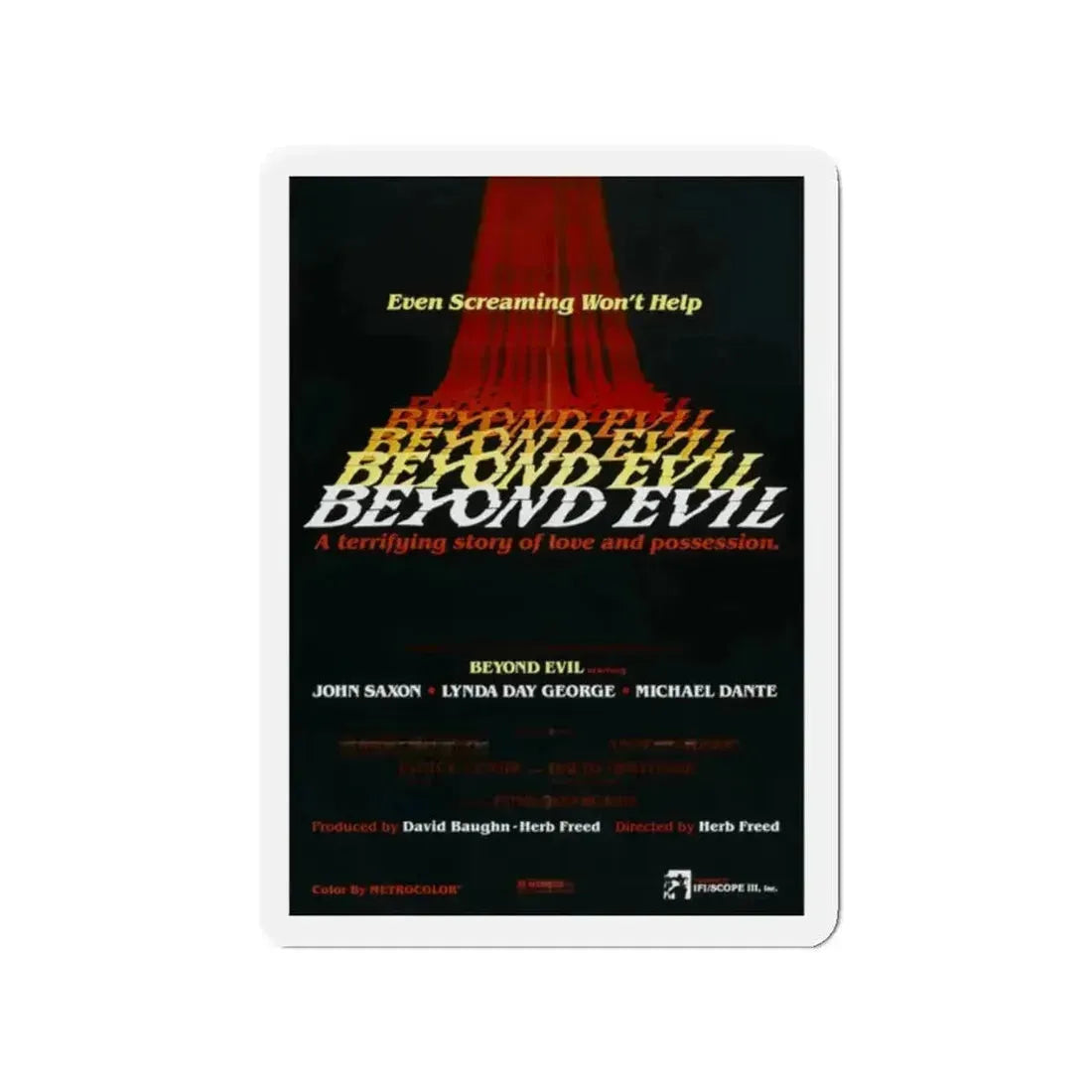 BEYOND EVIL (TEASER) 1980 Movie Poster - Refrigerator Magnet - The Sticker Space