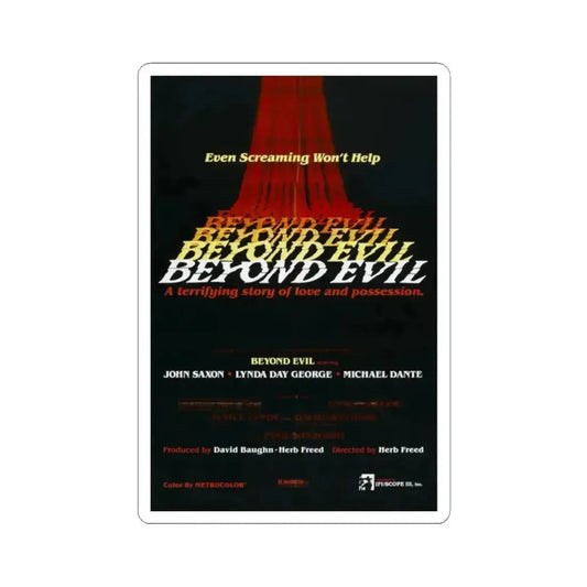 BEYOND EVIL (TEASER) 1980 Movie Poster - STICKER Vinyl Kiss-Cut Decal 2 Inch White - The Sticker Space