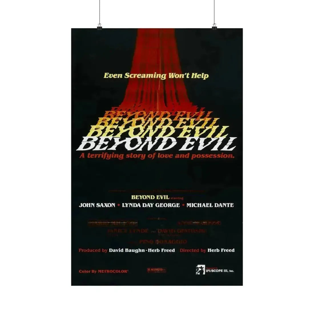 BEYOND EVIL (TEASER) 1980 - Paper Movie Poster 24″ x 36″ Matte - The Sticker Space