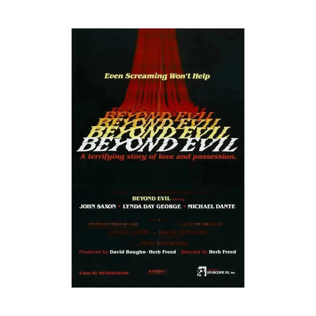 BEYOND EVIL (TEASER) 1980 - Paper Movie Poster - The Sticker Space