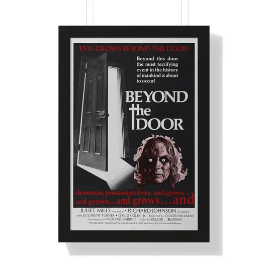 BEYOND THE DOOR 1974 - Framed Movie Poster 16″ x 24″ Black - The Sticker Space