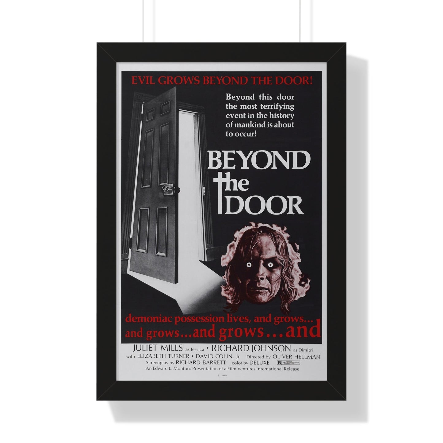 BEYOND THE DOOR 1974 - Framed Movie Poster-16″ x 24″-The Sticker Space