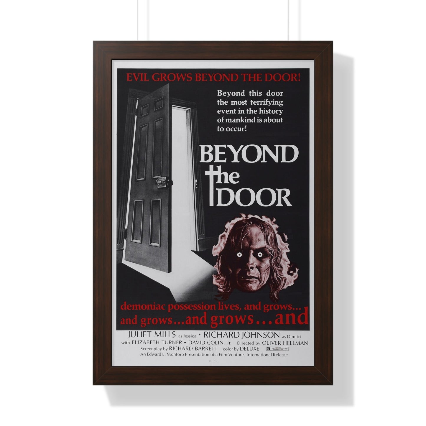 BEYOND THE DOOR 1974 - Framed Movie Poster-16″ x 24″-The Sticker Space