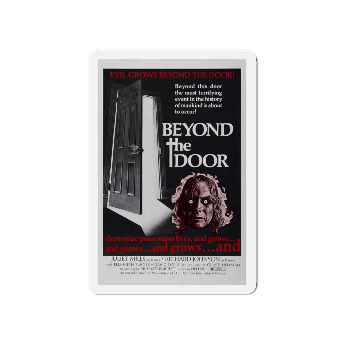 BEYOND THE DOOR 1974 Movie Poster - Die-Cut Magnet-5" x 5"-The Sticker Space