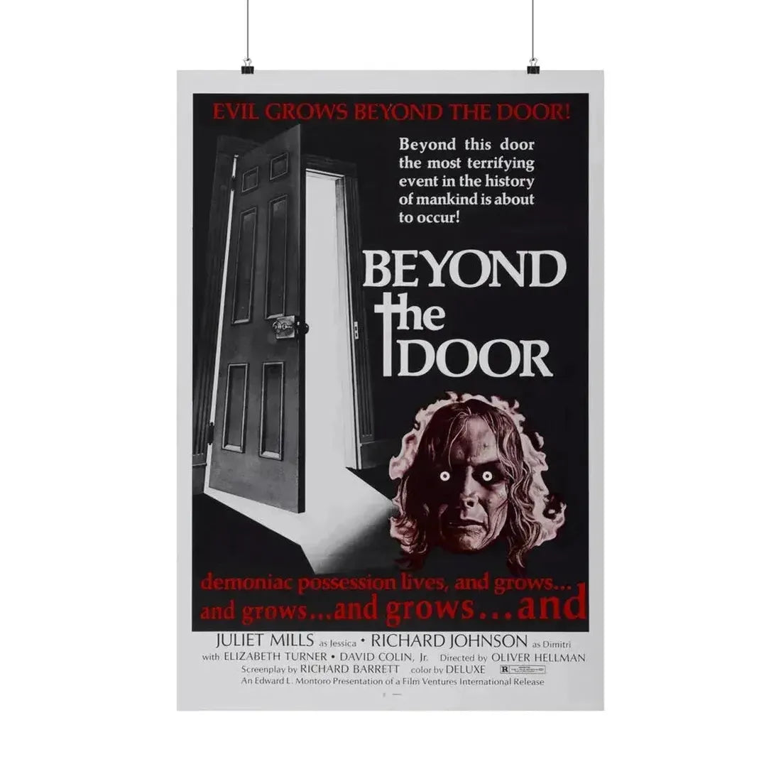 BEYOND THE DOOR 1974 - Paper Movie Poster 24″ x 36″ Matte - The Sticker Space